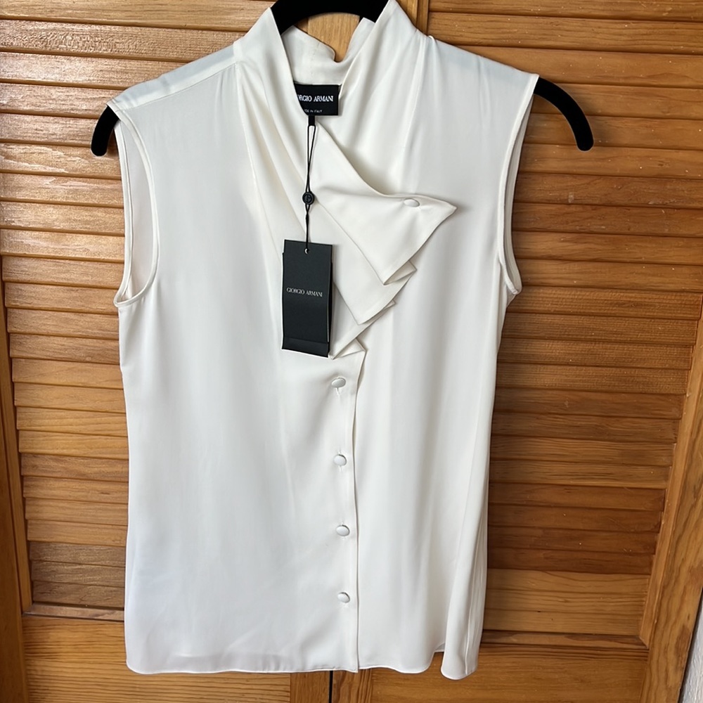 Giorgio Armani Cream Top Blouse 36